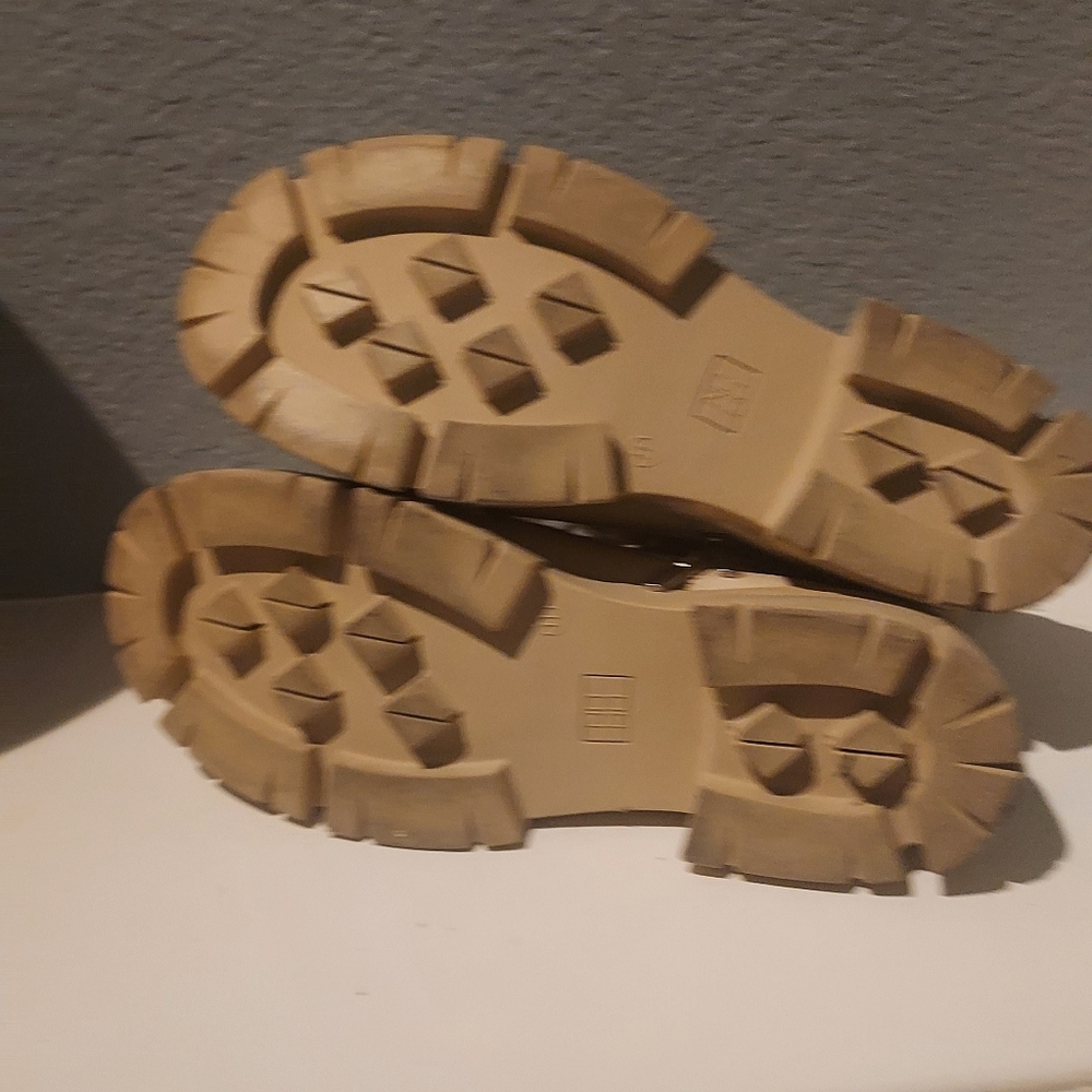 Tan Chunky Sole Boots